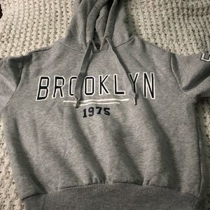 Grey cropped hoodie